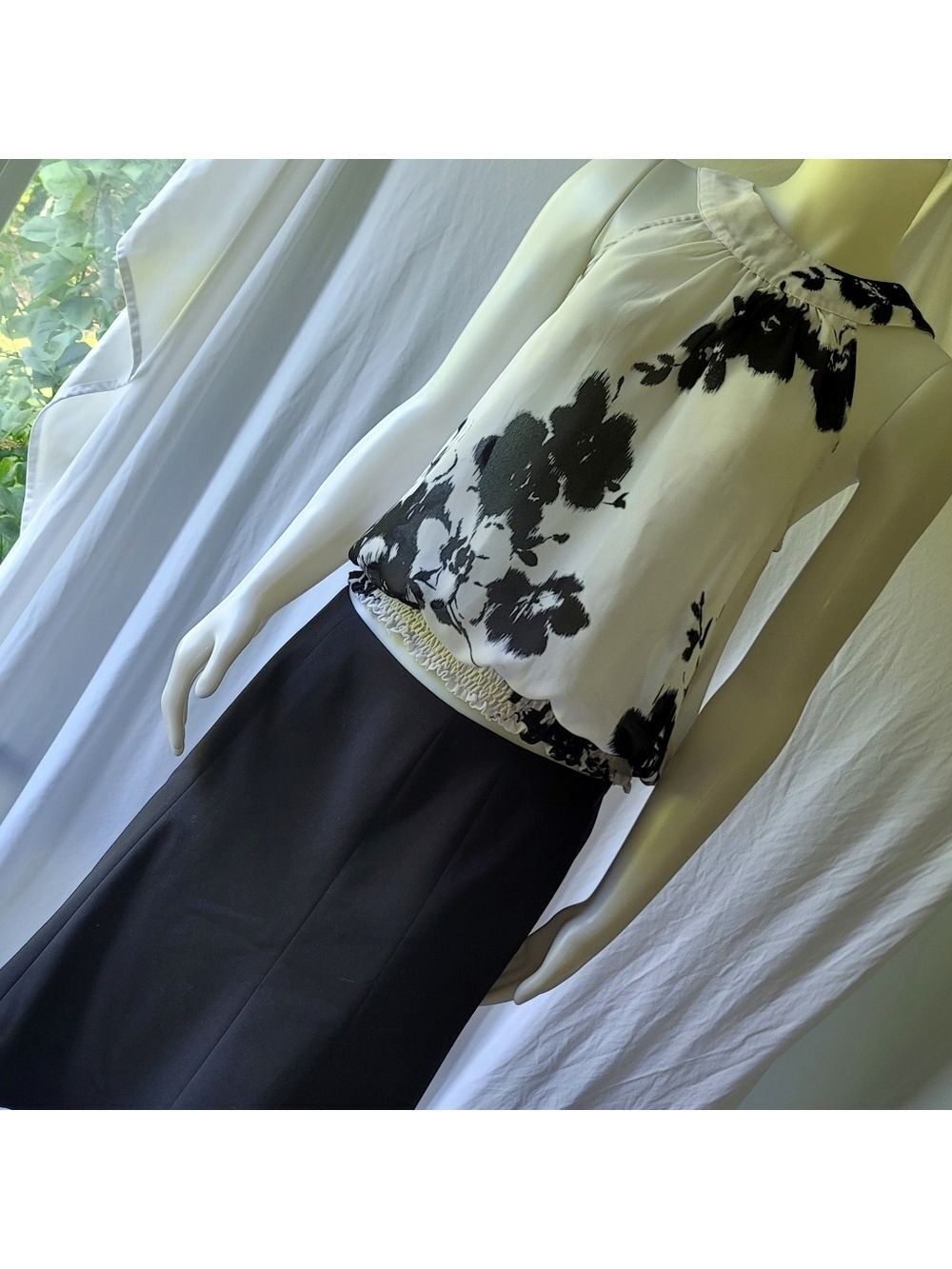 Calvin Klein Stretch Midi Black Skirt Size 10